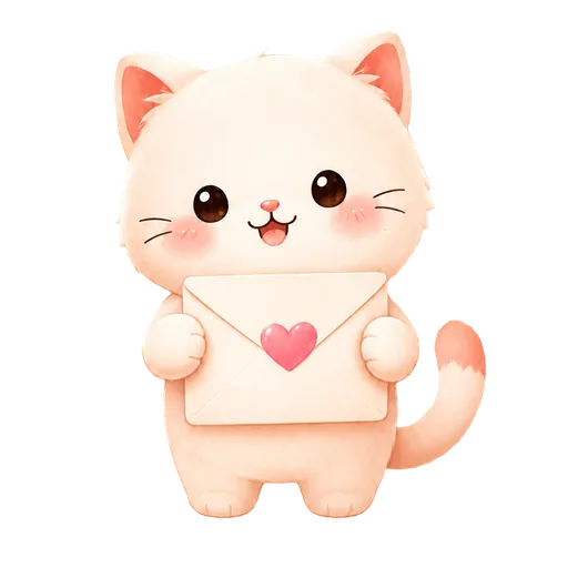 Cat with a love letter